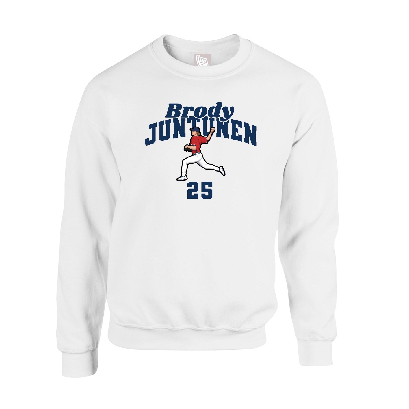 Fleece Crew — Signature Arch in White