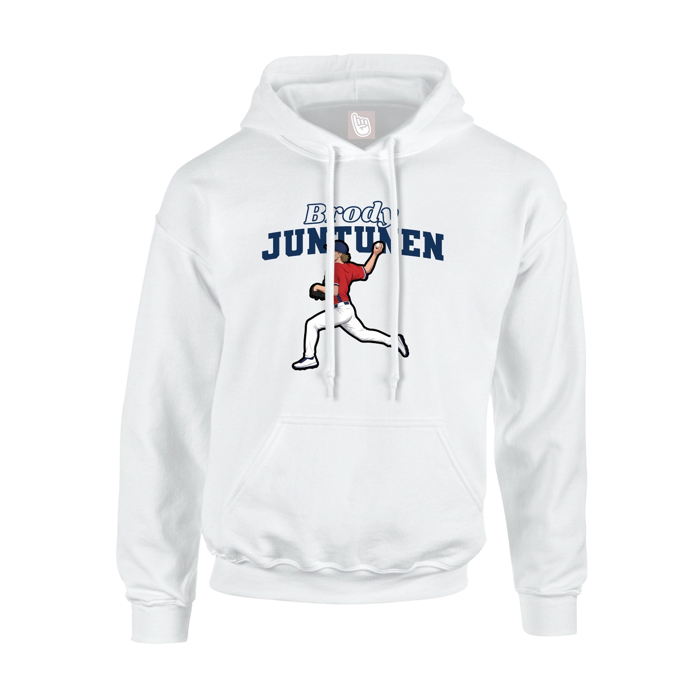 Youth Hoodie — Name Arch in White