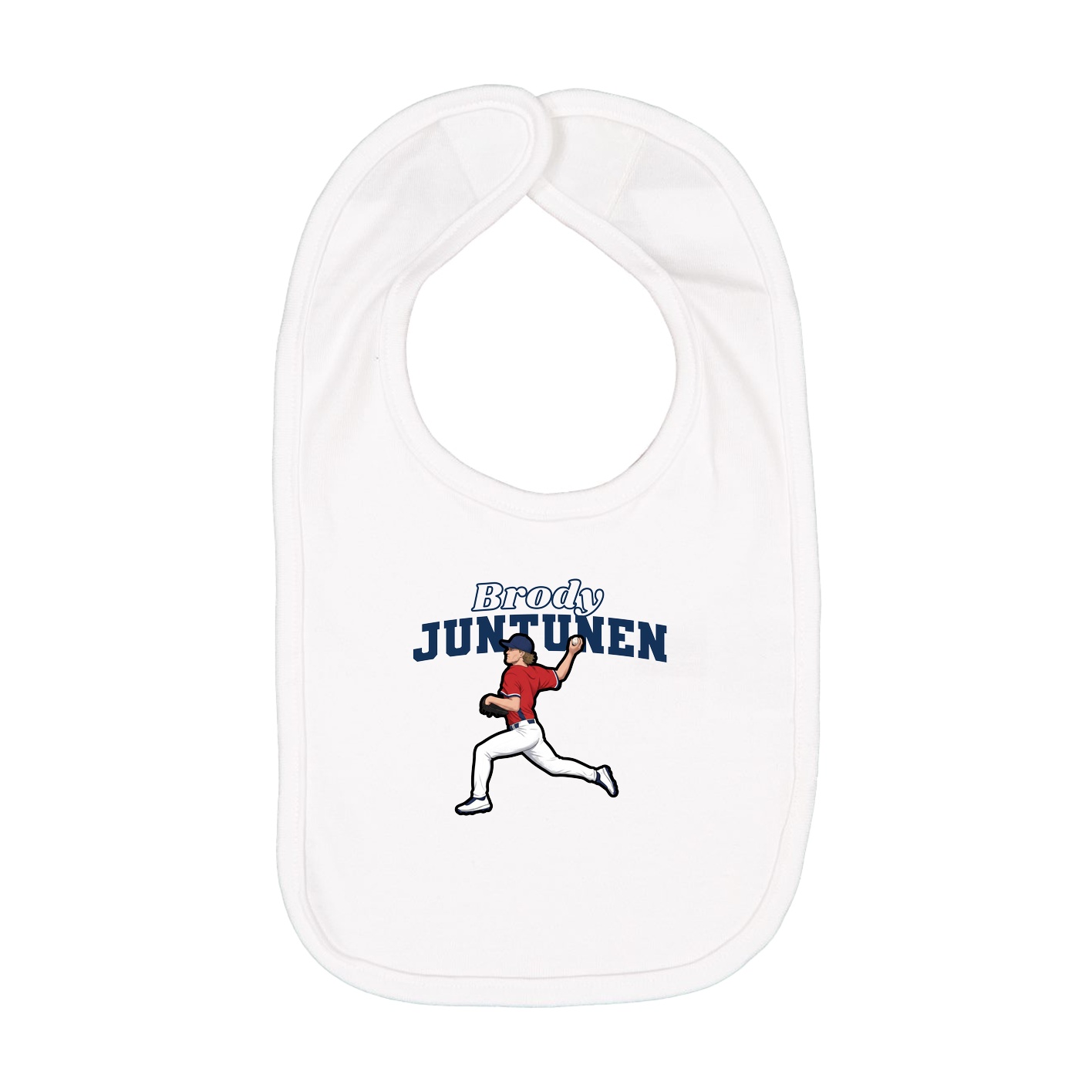 Infant Bib — Name Arch in White