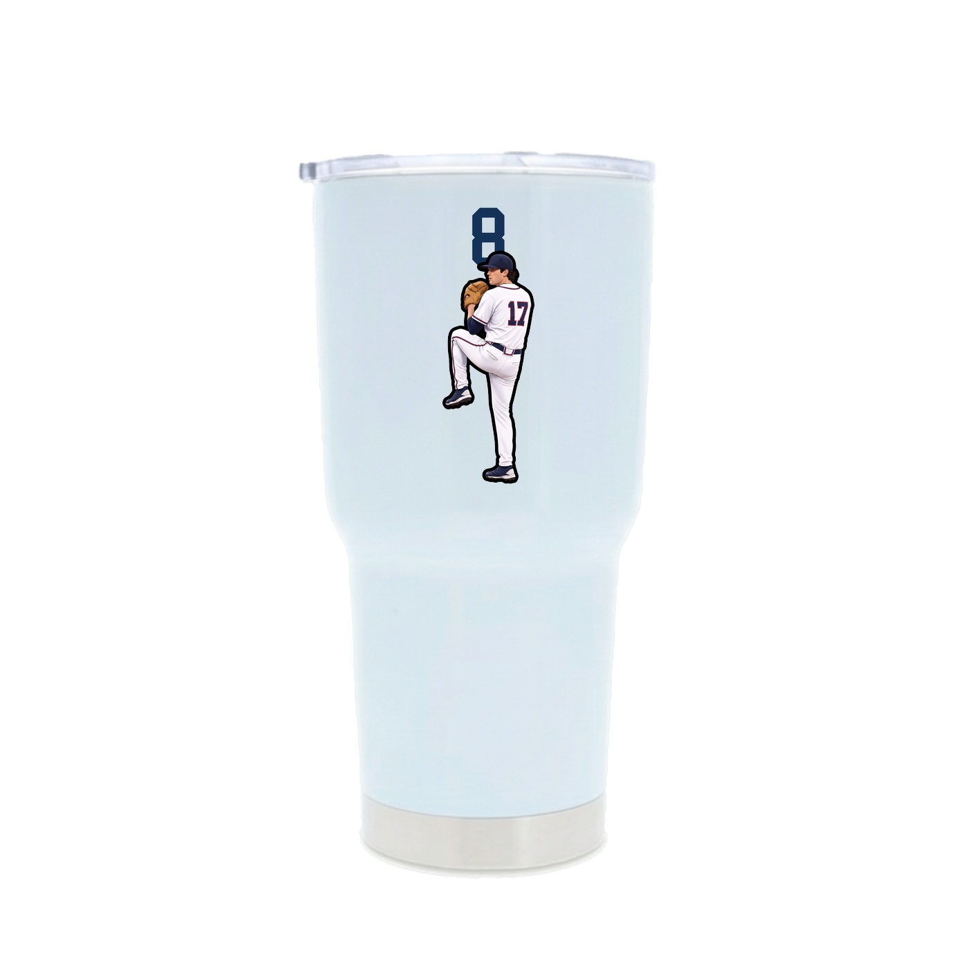 30oz Stainless Steel Tumbler — Number Top in White