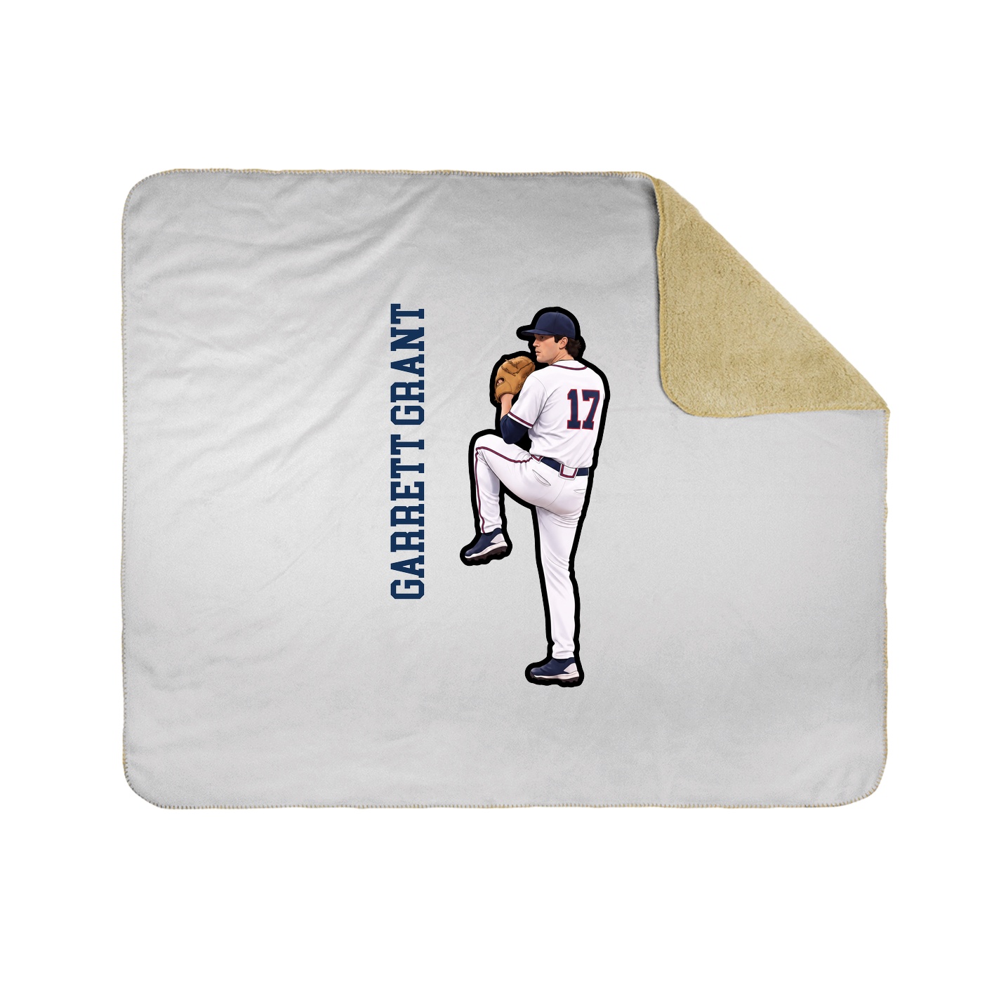 Throw Blanket — Name Vertical in White