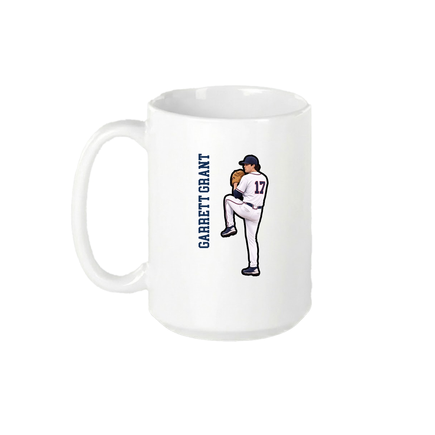 15oz Coffee Mug — Name Vertical in White