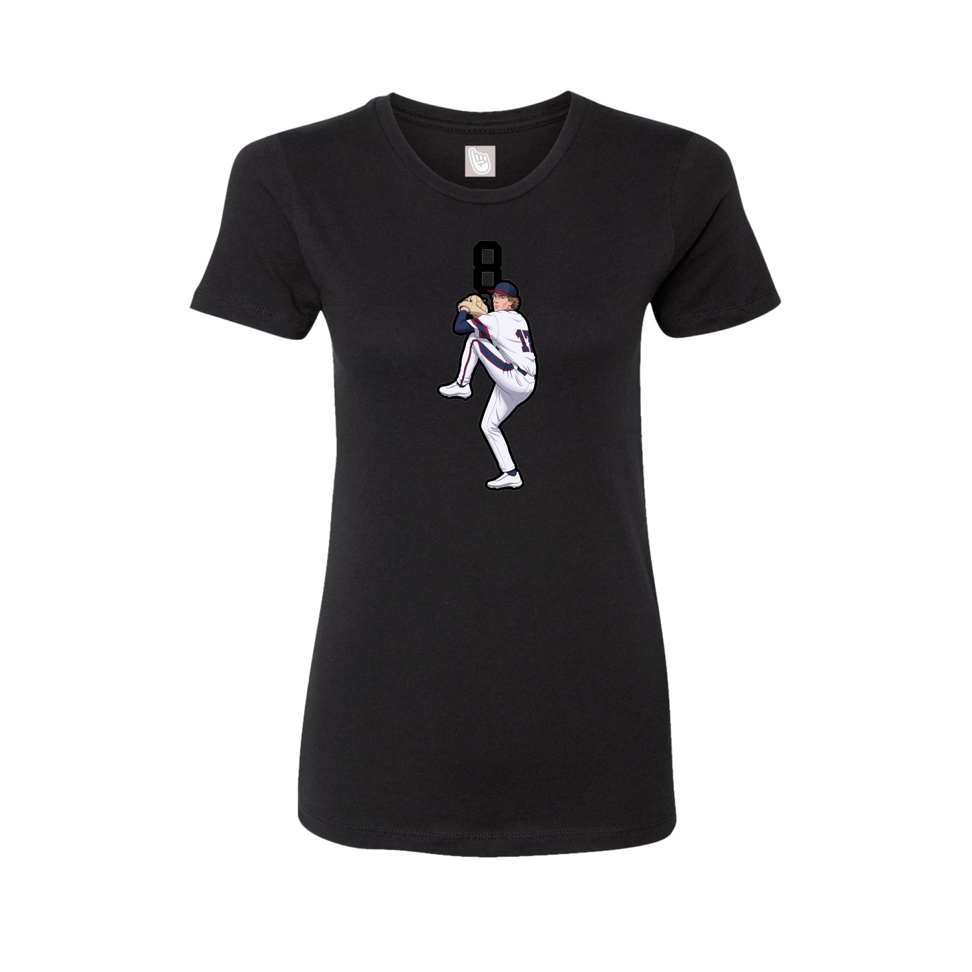 Fitted Women's Tee — Number Top in Black