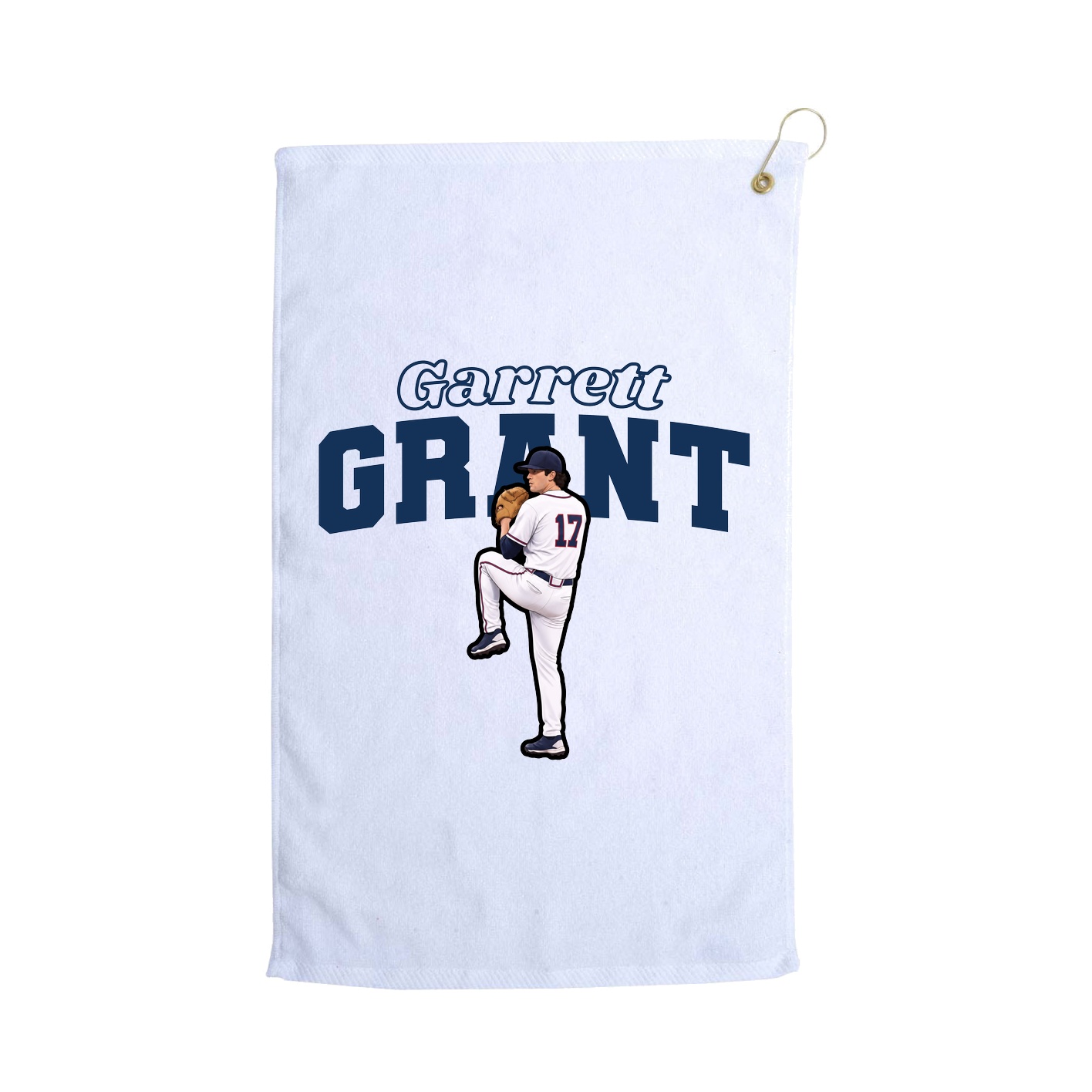 Golf Towel — Name Arch in White