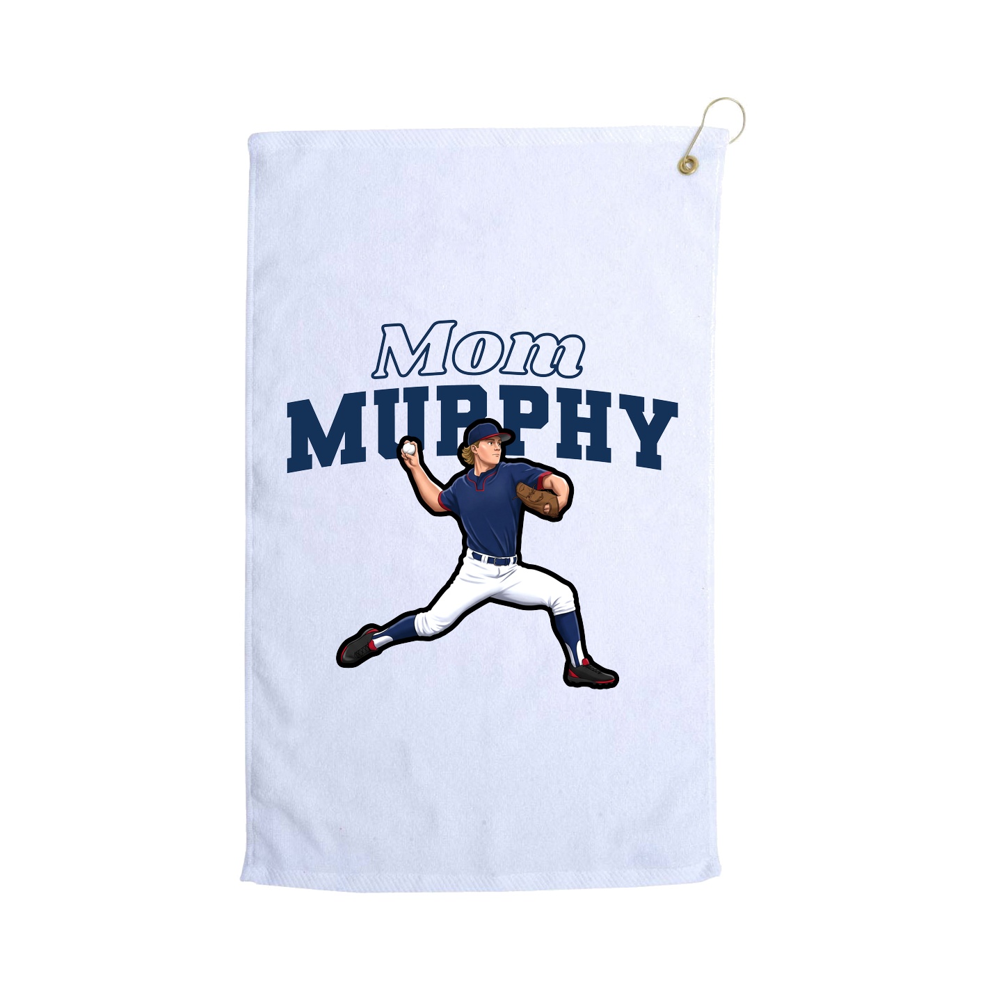 Golf Towel — Mothers Day Block in White