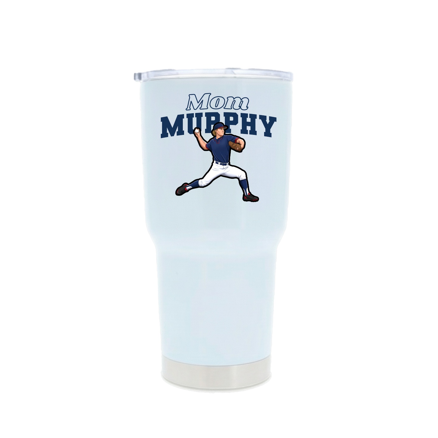 30oz Stainless Steel Tumbler — Mothers Day Block in White