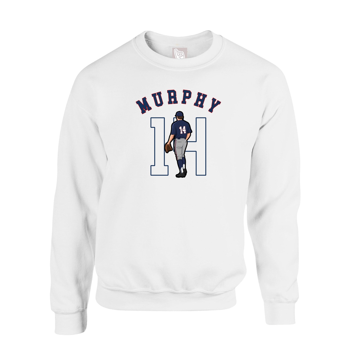 Fleece Crew — Shirsey Arch in White