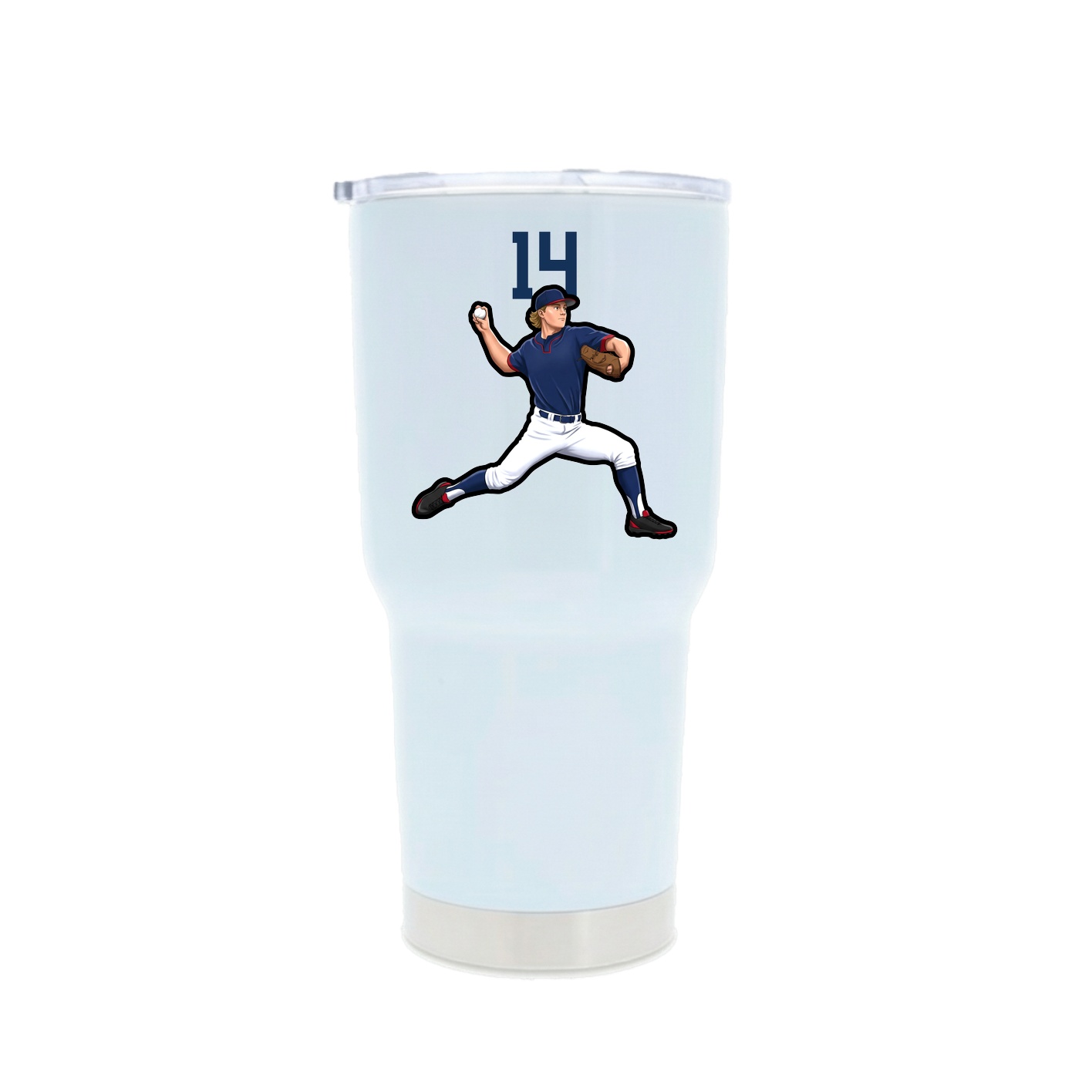 30oz Stainless Steel Tumbler — Number Top in White