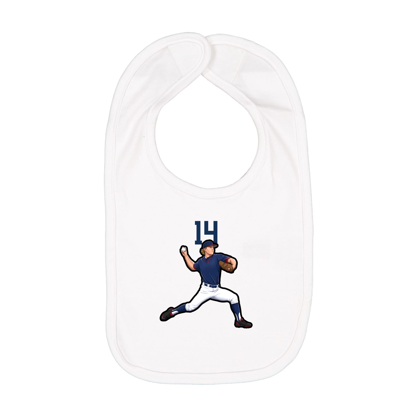 Infant Bib — Number Top in White