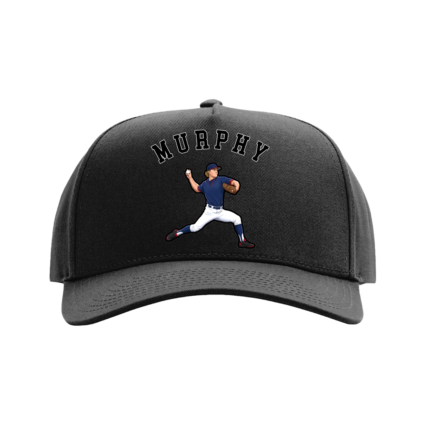 Full Fabric Five-Panel Champ Cap — Shirsey Arch in Black