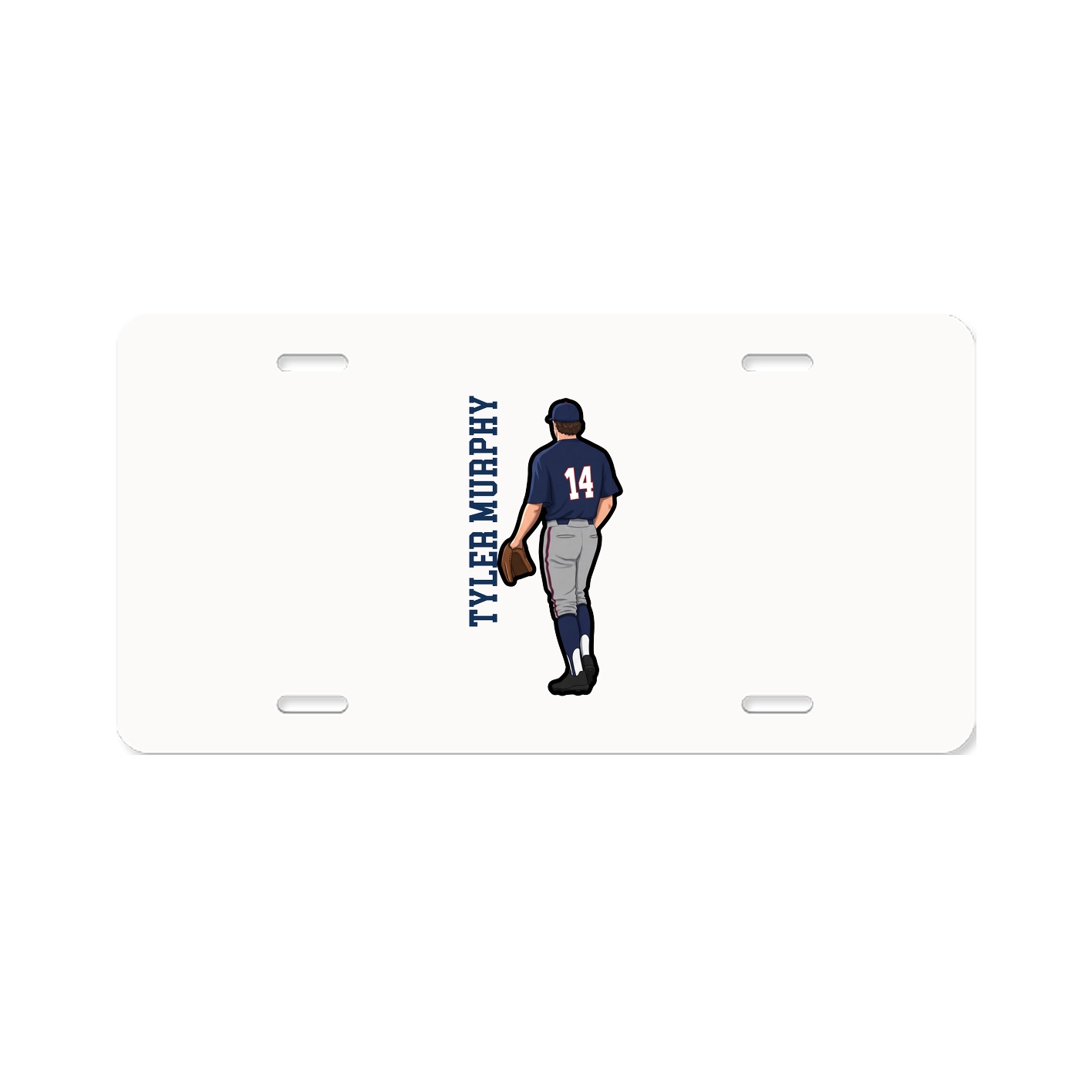 License Plate — Name Vertical in Classic