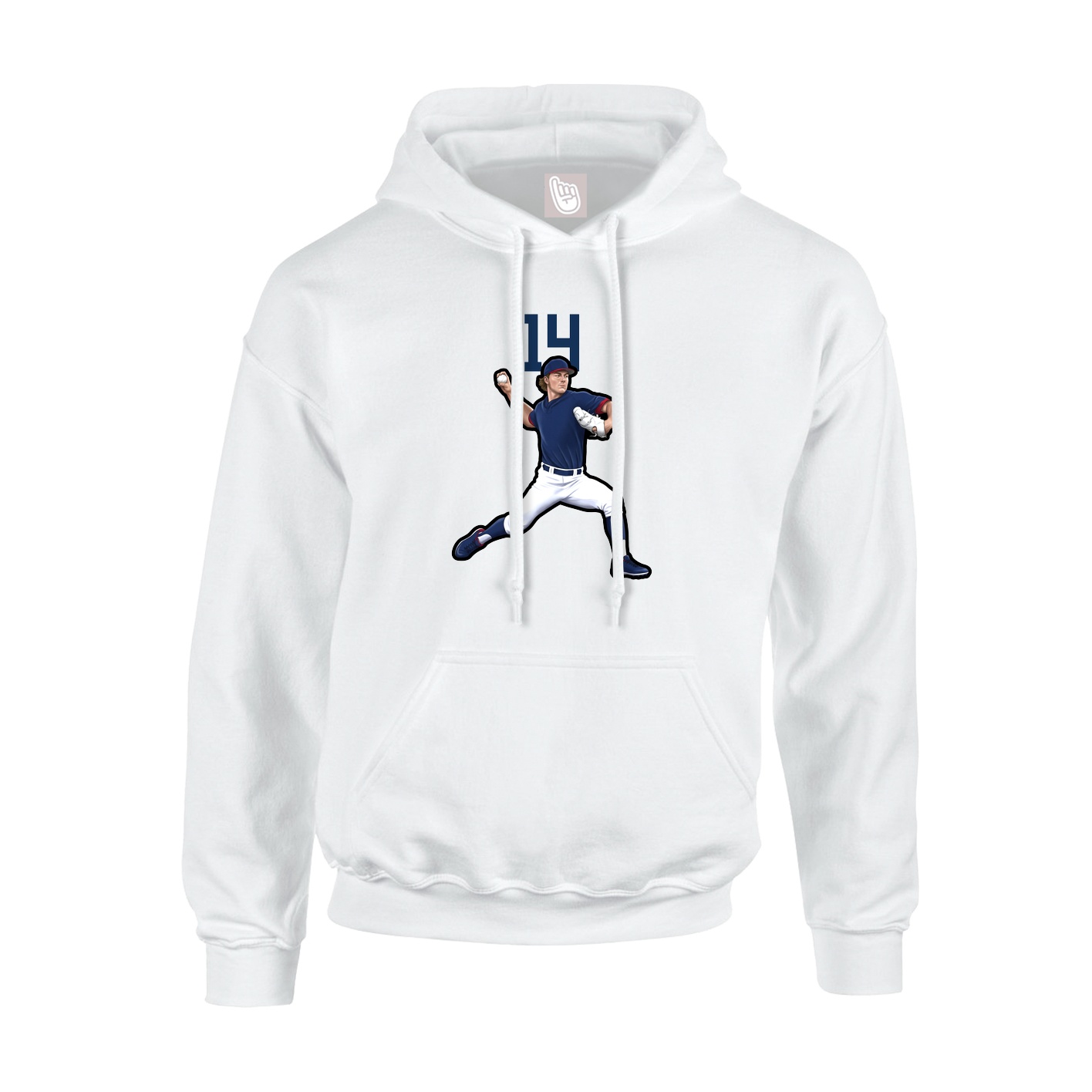 Youth Hoodie — Number Top in White