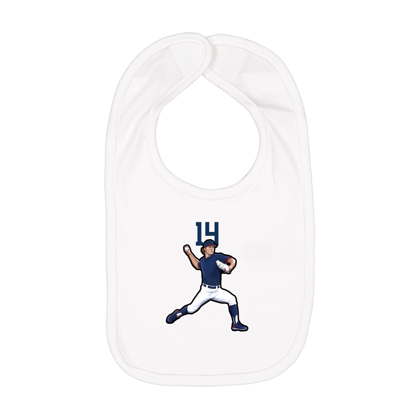 Infant Bib — Number Top in White