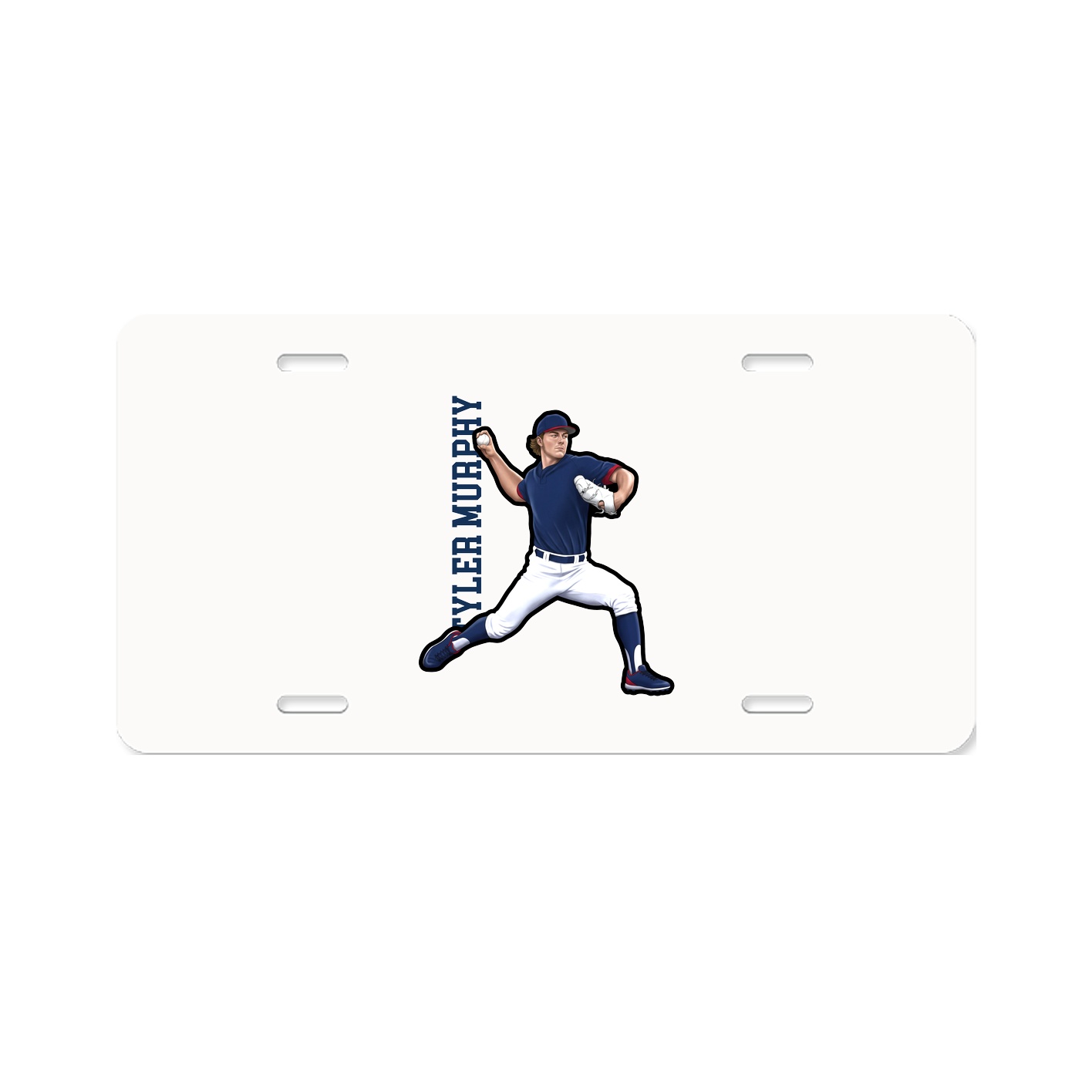 License Plate — Name Vertical in Classic