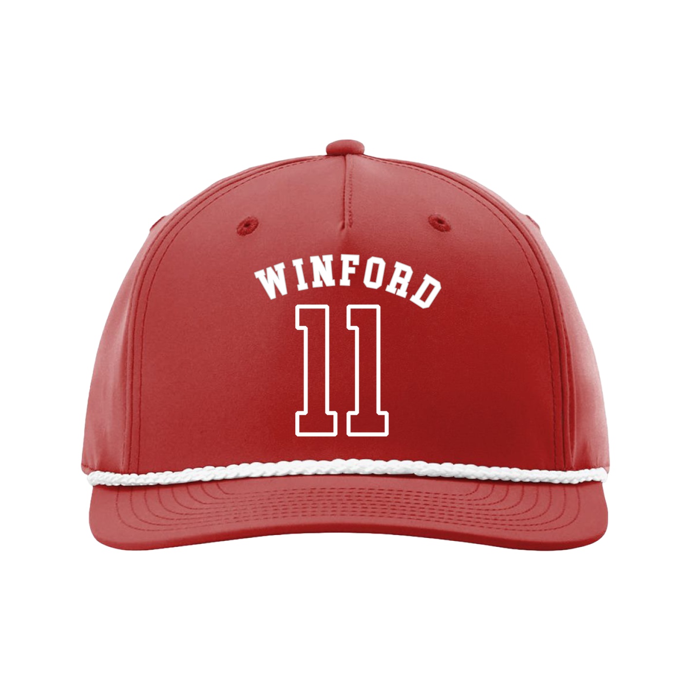 Five-Panel Classic Rope Cap — Shirsey Arch in Red
