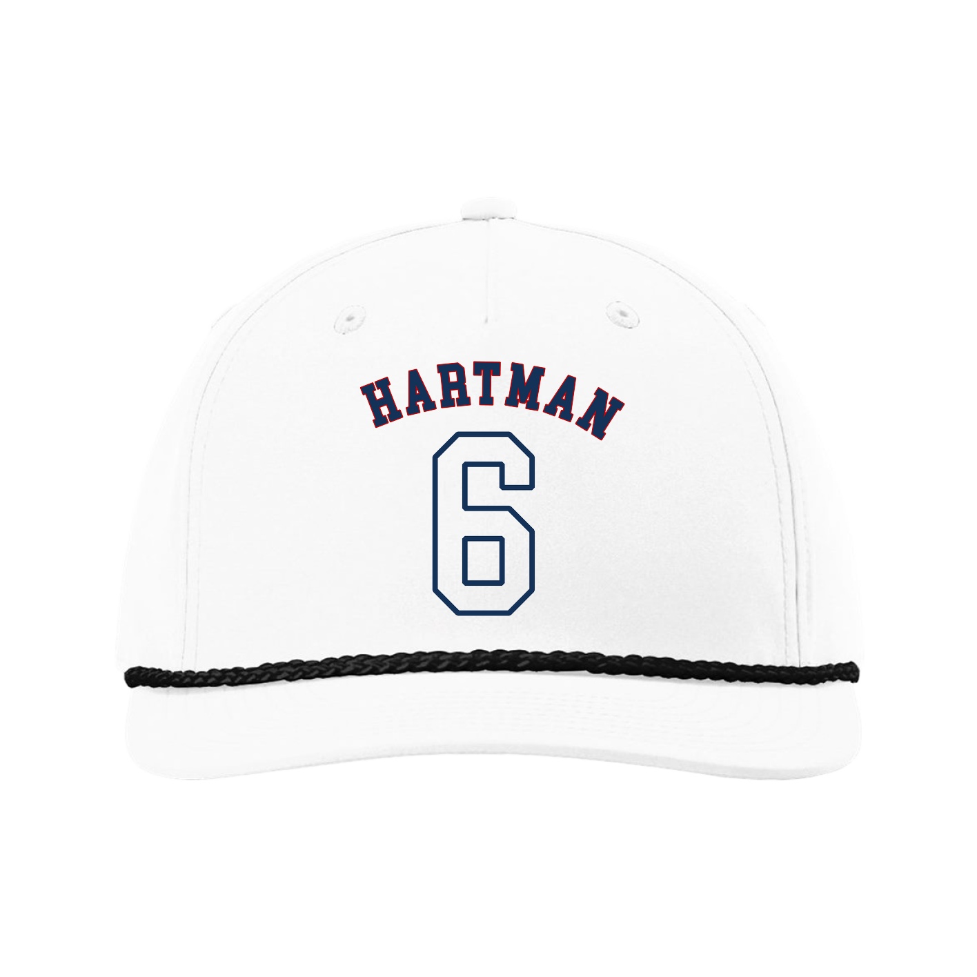 Five-Panel Classic Rope Cap — Shirsey Arch in White