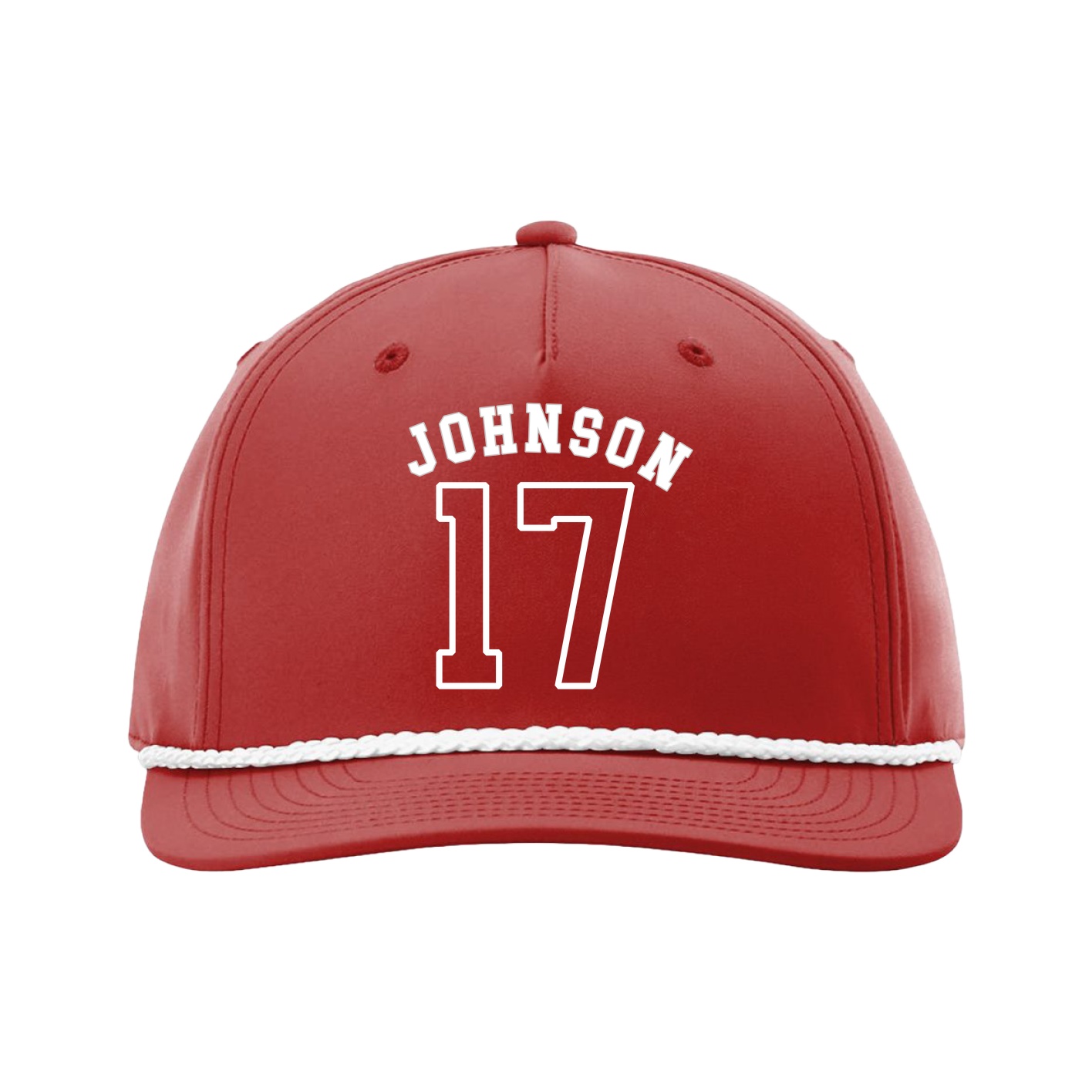 Five-Panel Classic Rope Cap — Shirsey Arch in Red