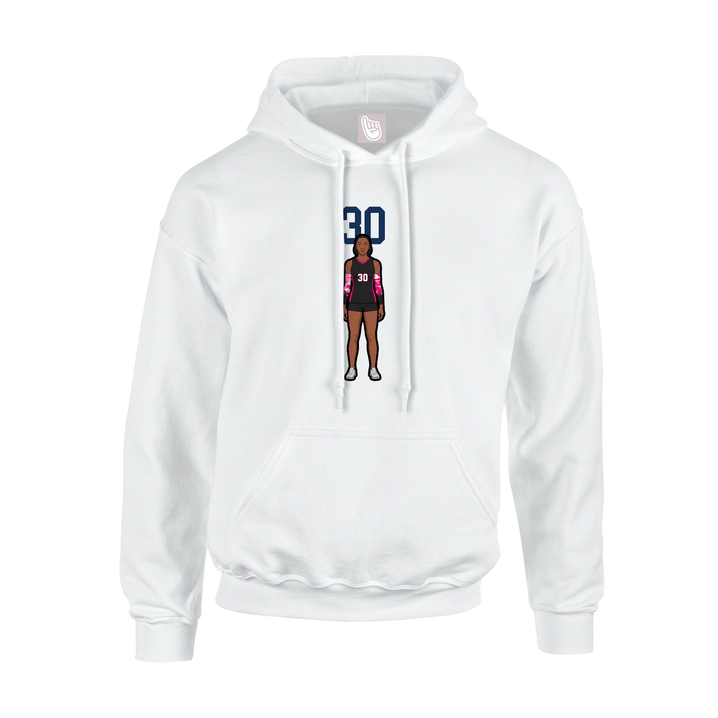 Hoodie — Number Top in White