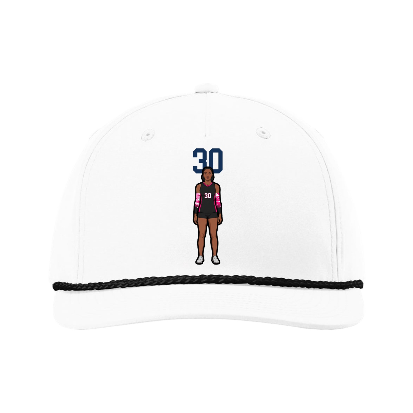 Five-Panel Classic Rope Cap — Number Top in White