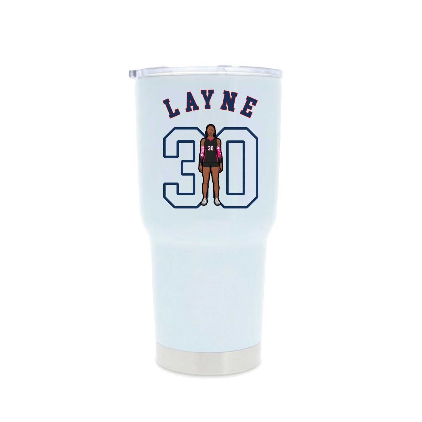 30oz Stainless Steel Tumbler — Shirsey Arch in White