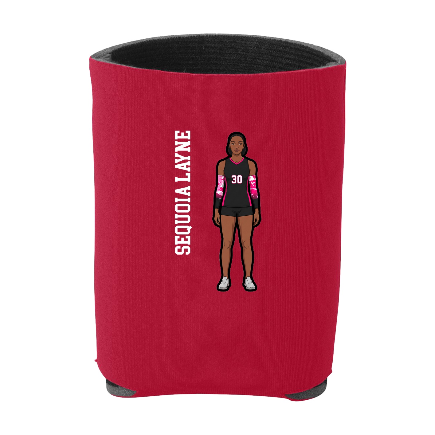 Can Holder — Name Vertical in Red