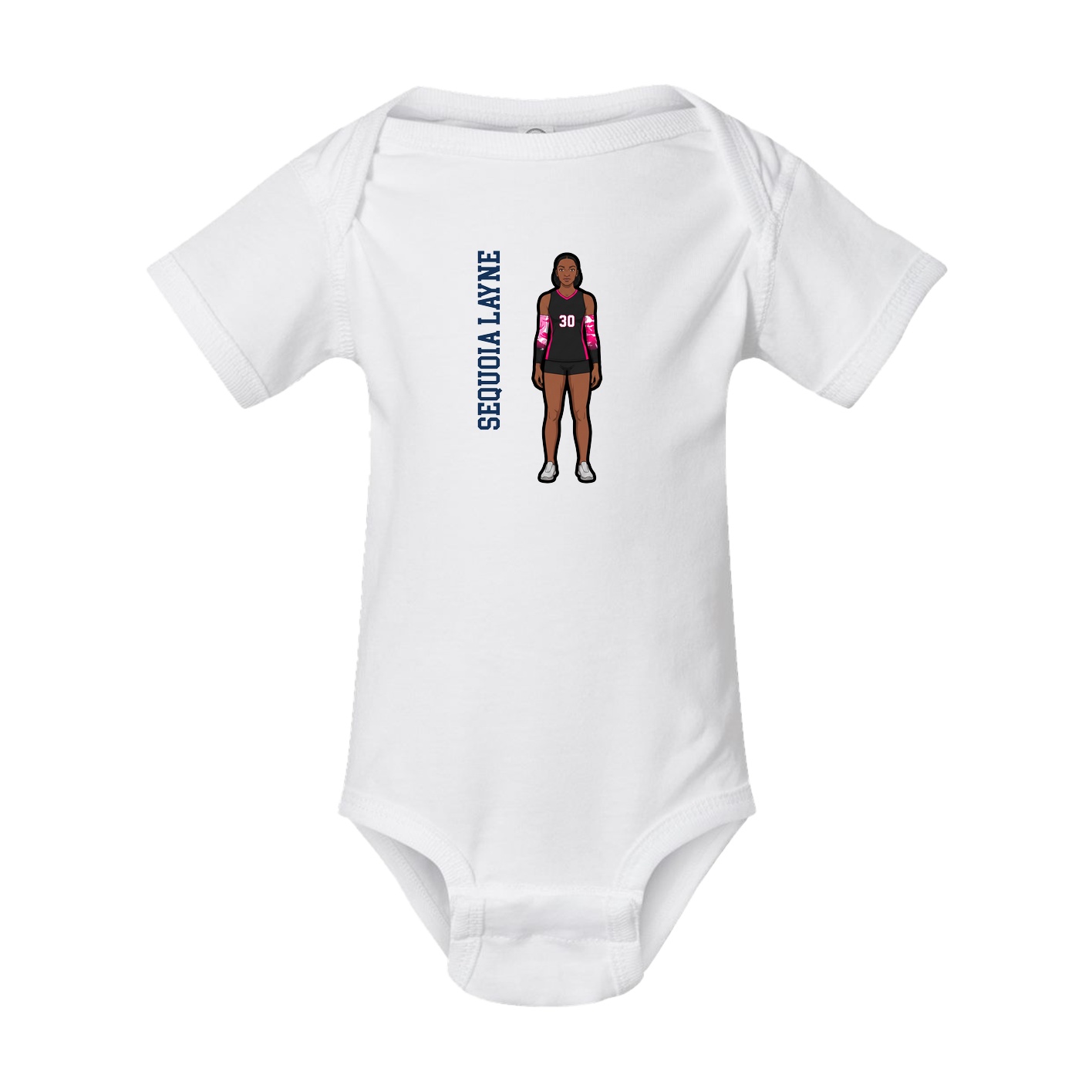 Baby Onesie — Name Vertical in White