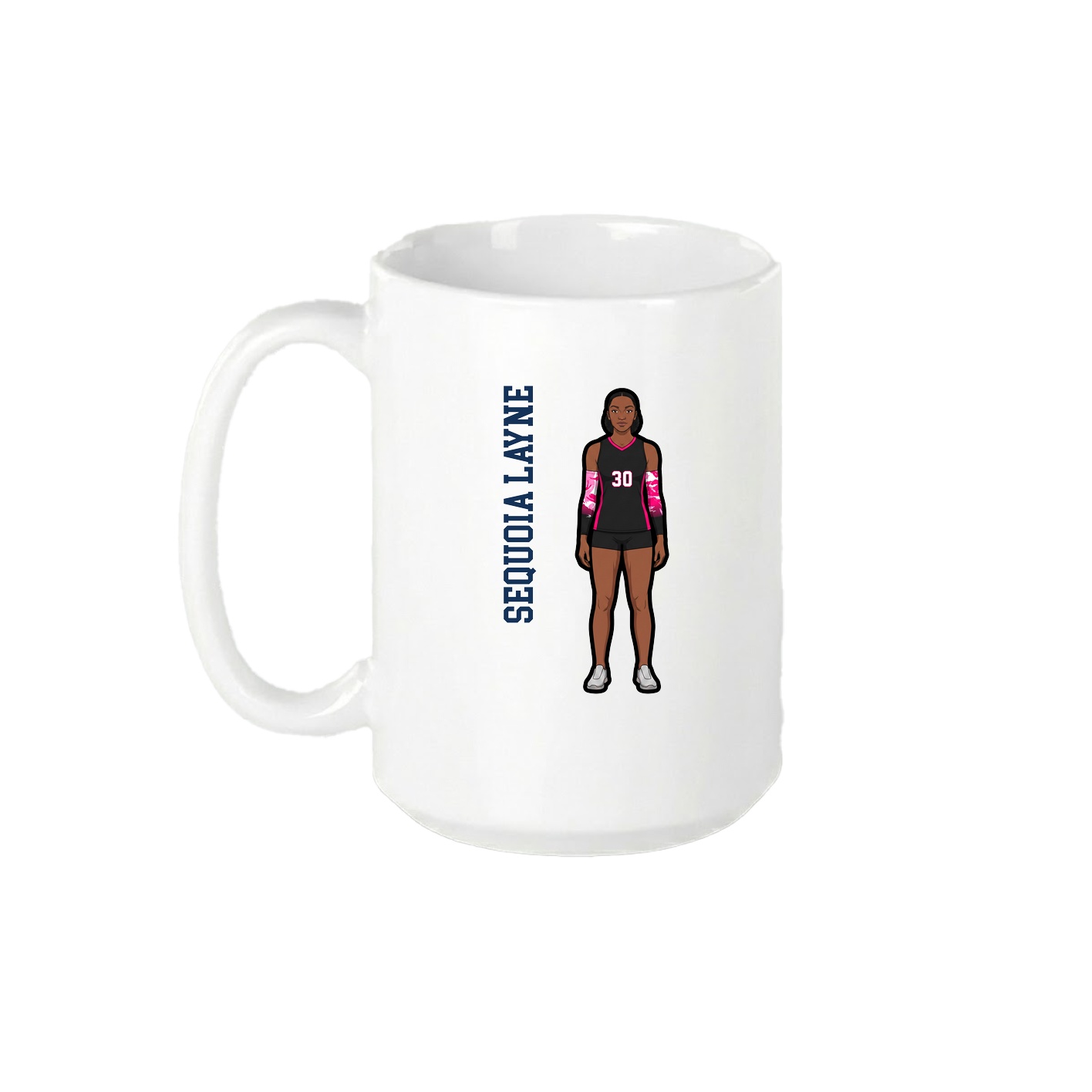 15oz Coffee Mug — Name Vertical in White