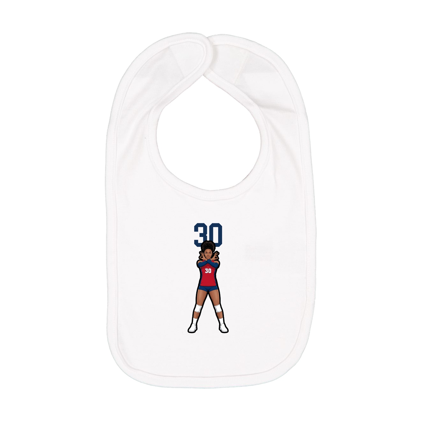 Infant Bib — Number Top in White