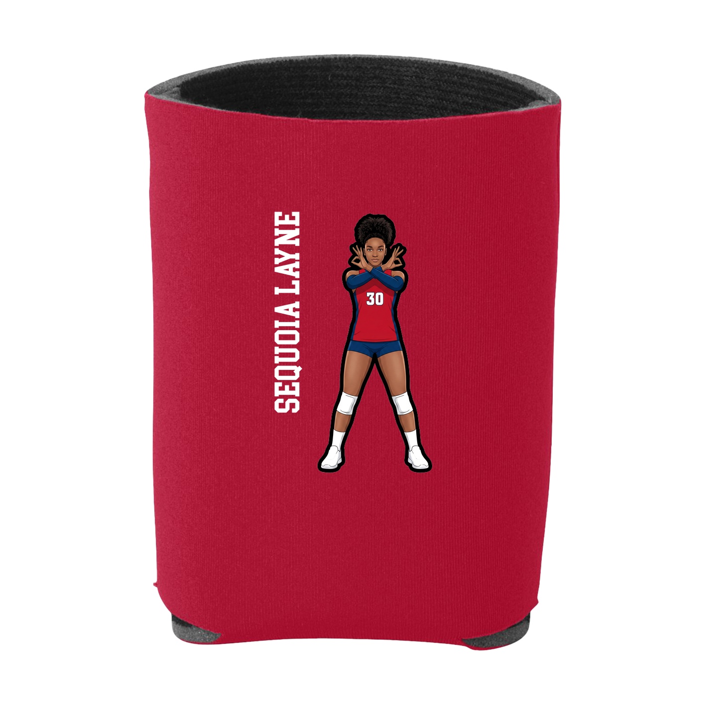 Can Holder — Name Vertical in Red