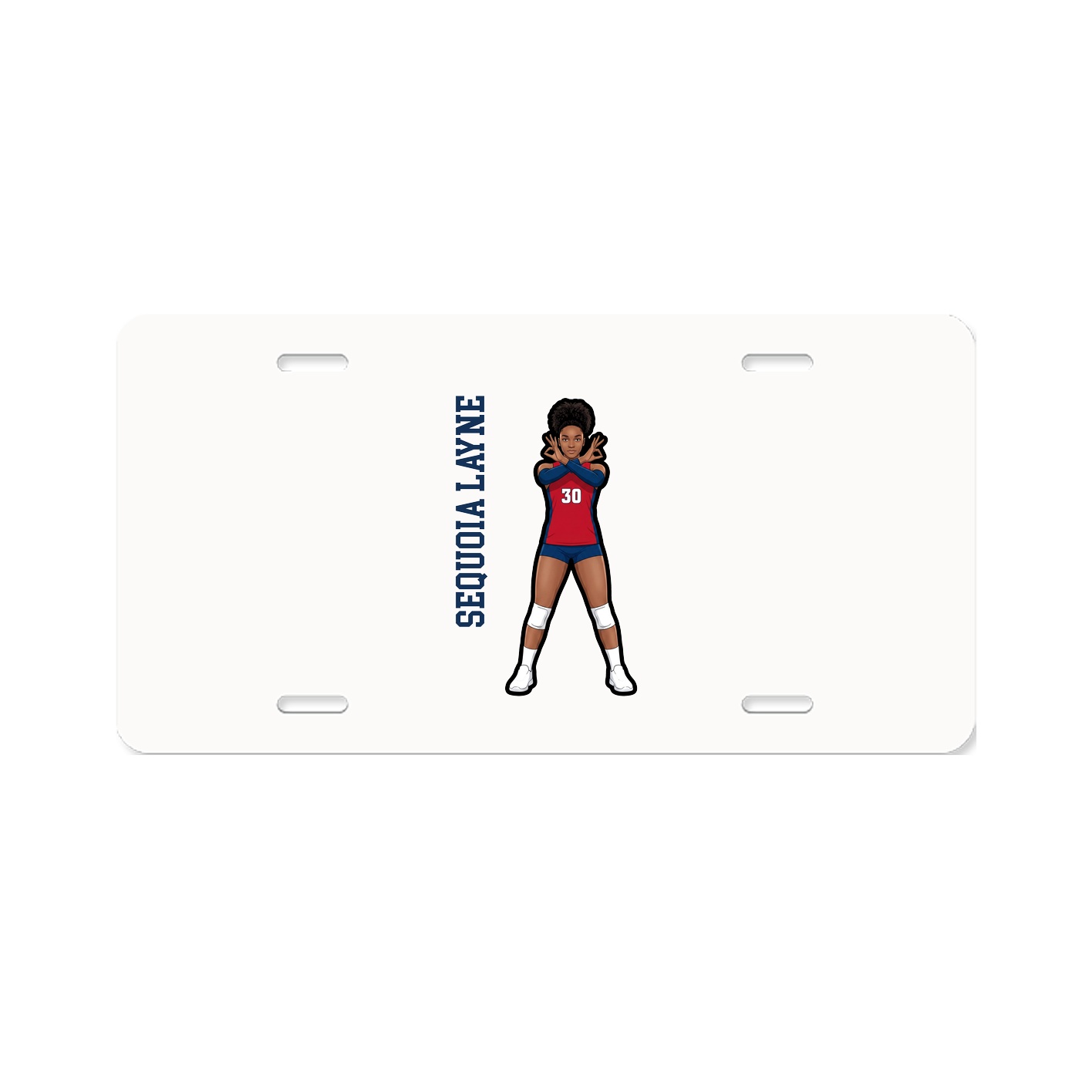 License Plate — Name Vertical in Classic