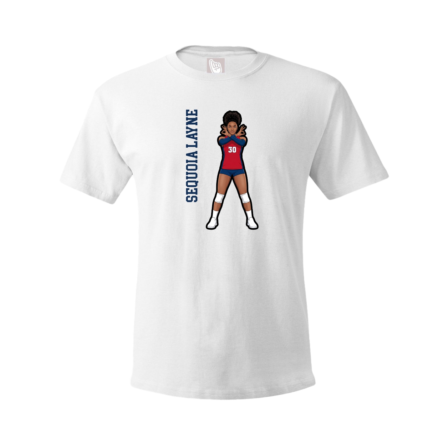 Youth Tee — Name Vertical in White
