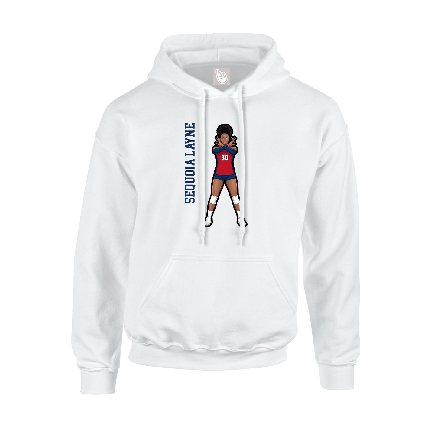 Youth Hoodie — Name Vertical in White