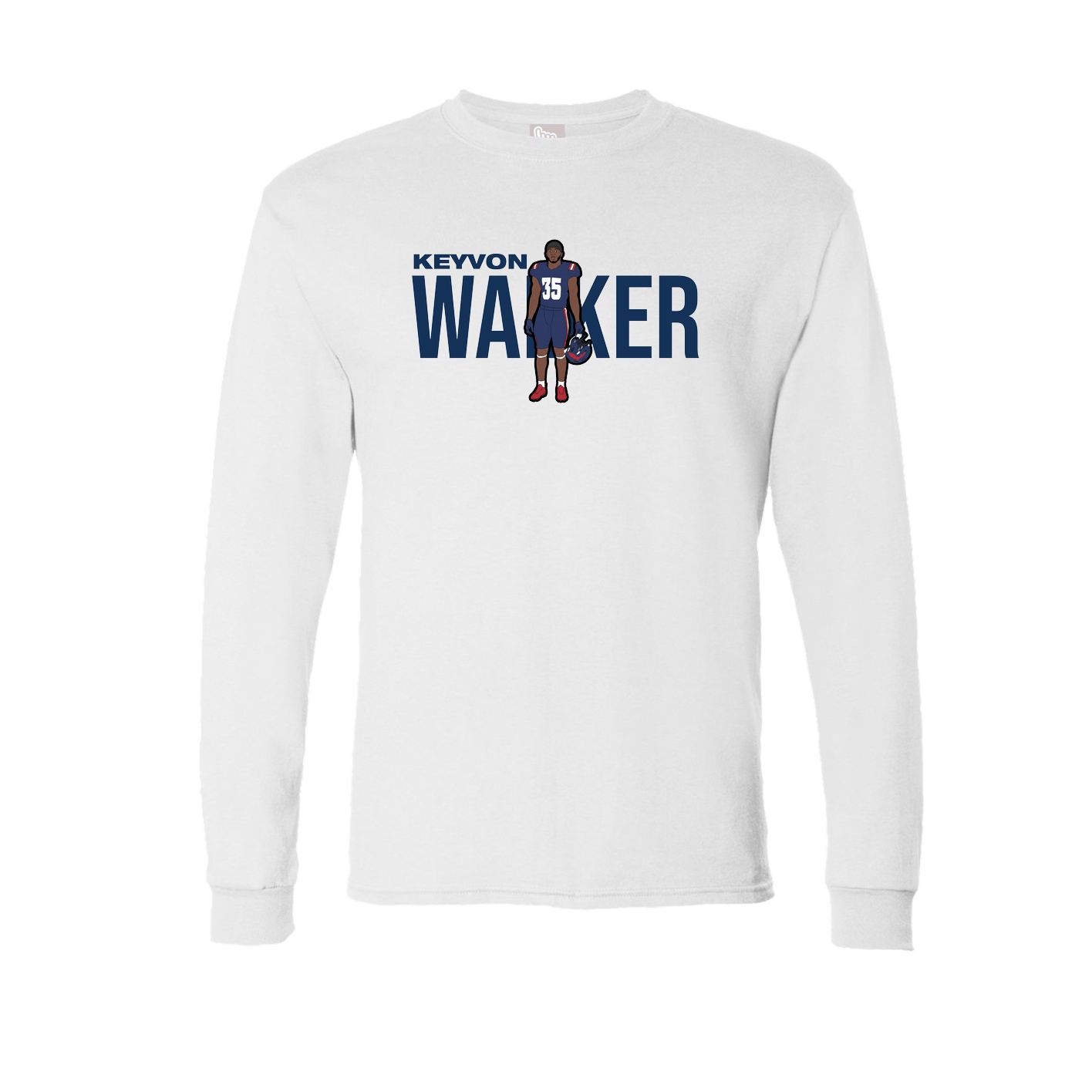 Long Sleeve Tee — Player Name in White