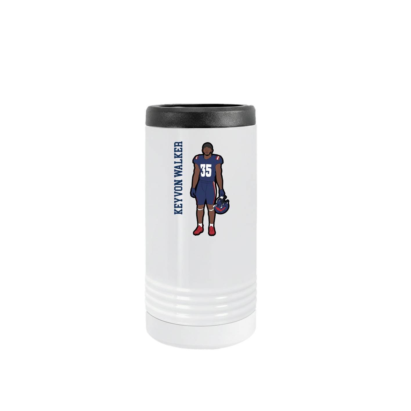 Slim Beverage Holder — Name Vertical in White