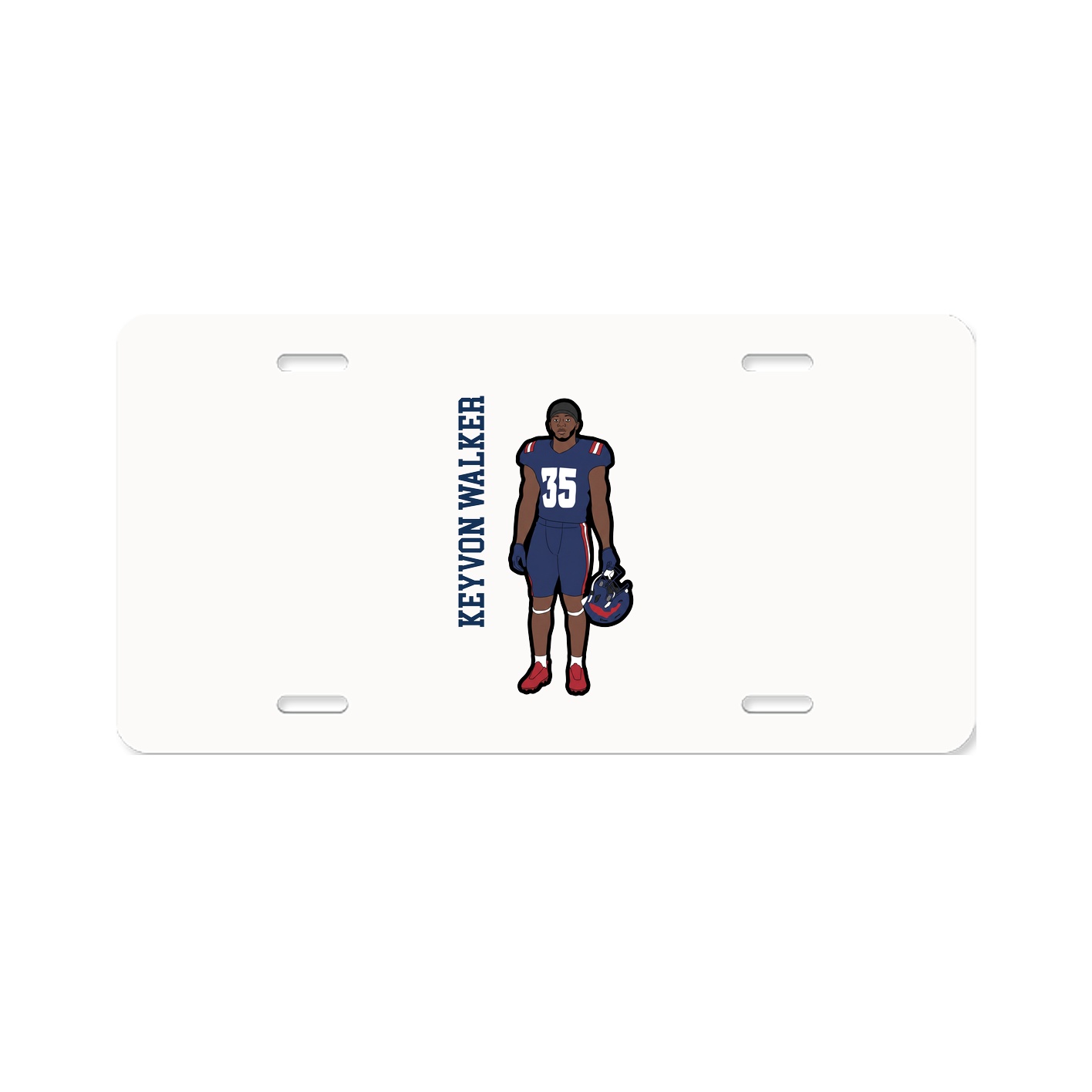 License Plate — Name Vertical in Classic