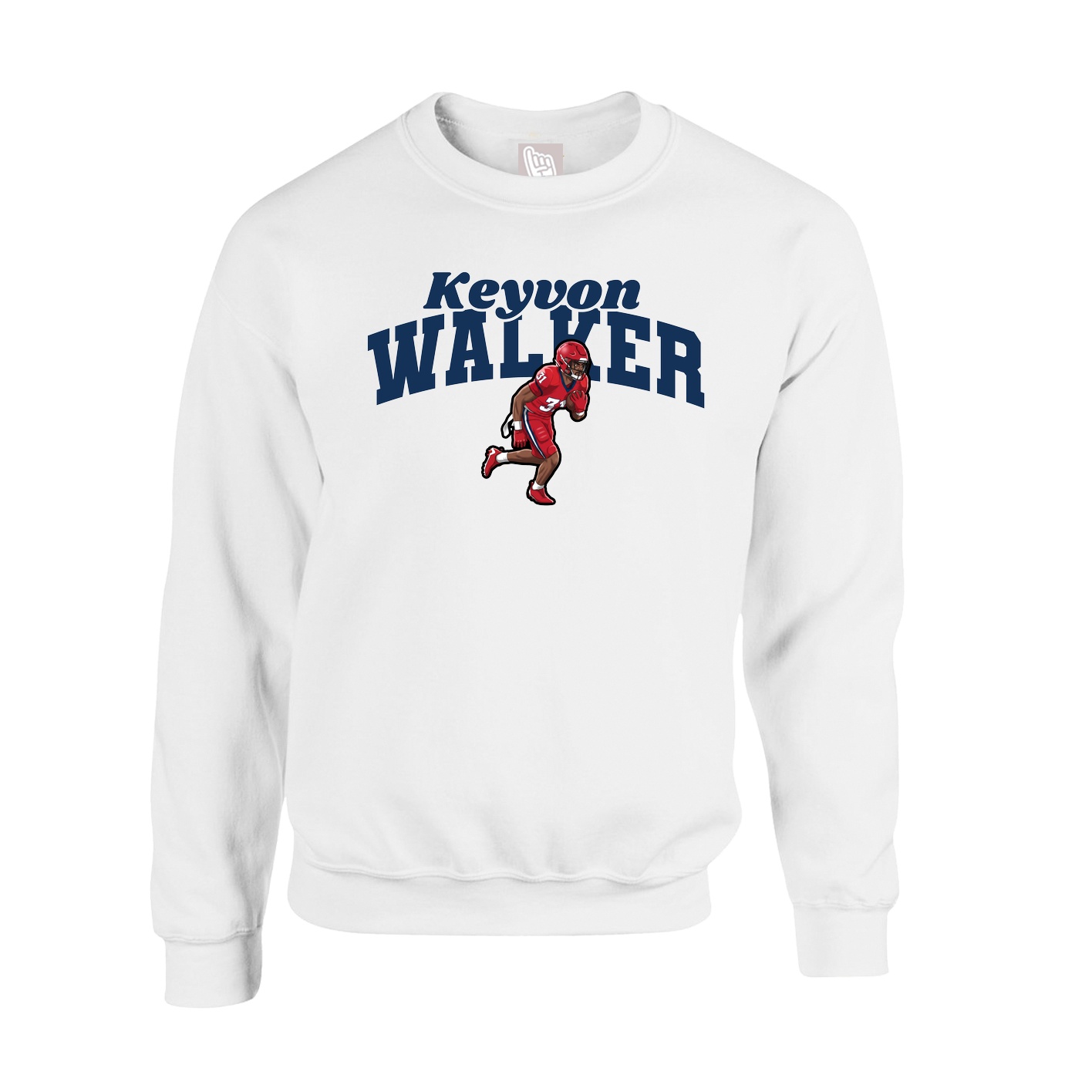 Fleece Crew — Signature Arch in White