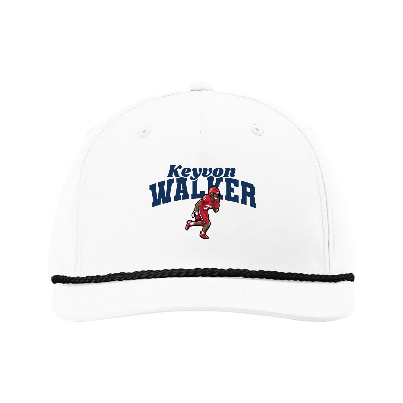Five-Panel Classic Rope Cap — Signature Arch in White