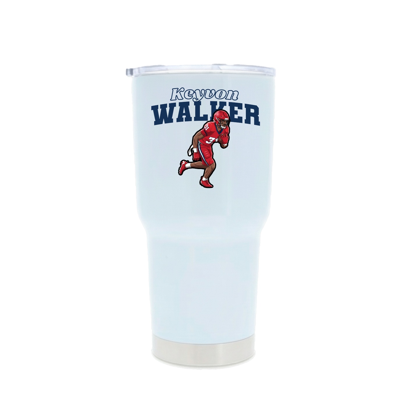 30oz Stainless Steel Tumbler — Name Arch in White