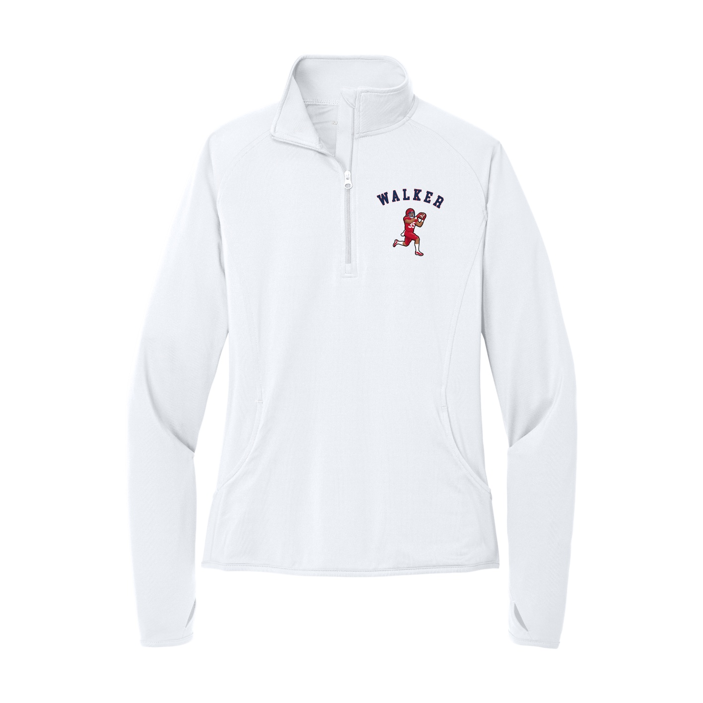 Women's Q-Zip Pullover — Shirsey Arch in White