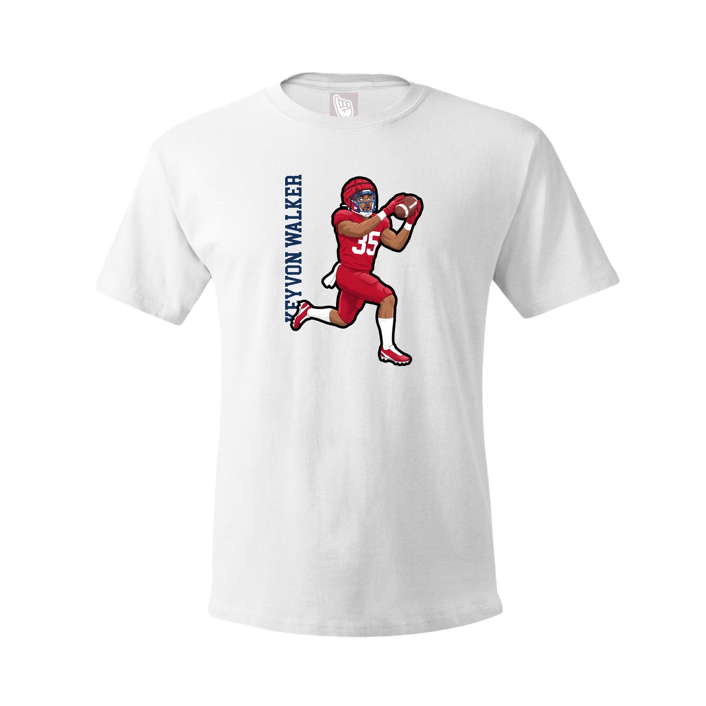 Youth Tee — Name Vertical in White