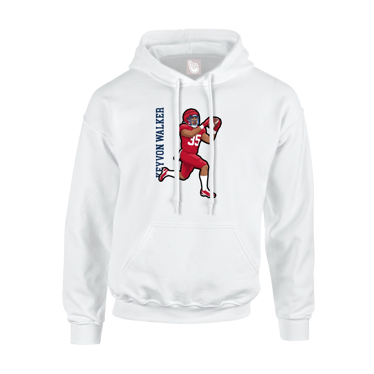 Youth Hoodie — Name Vertical in White