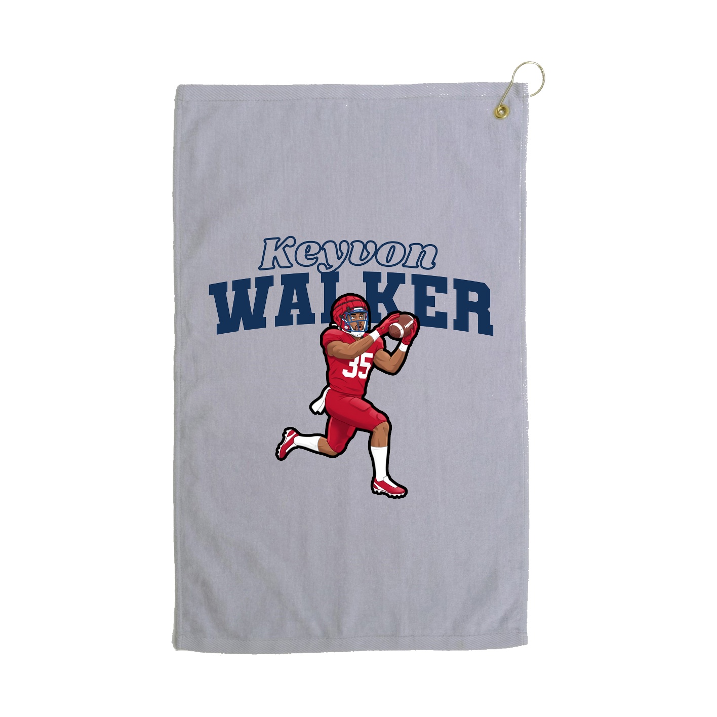 Golf Towel — Name Arch in Grey