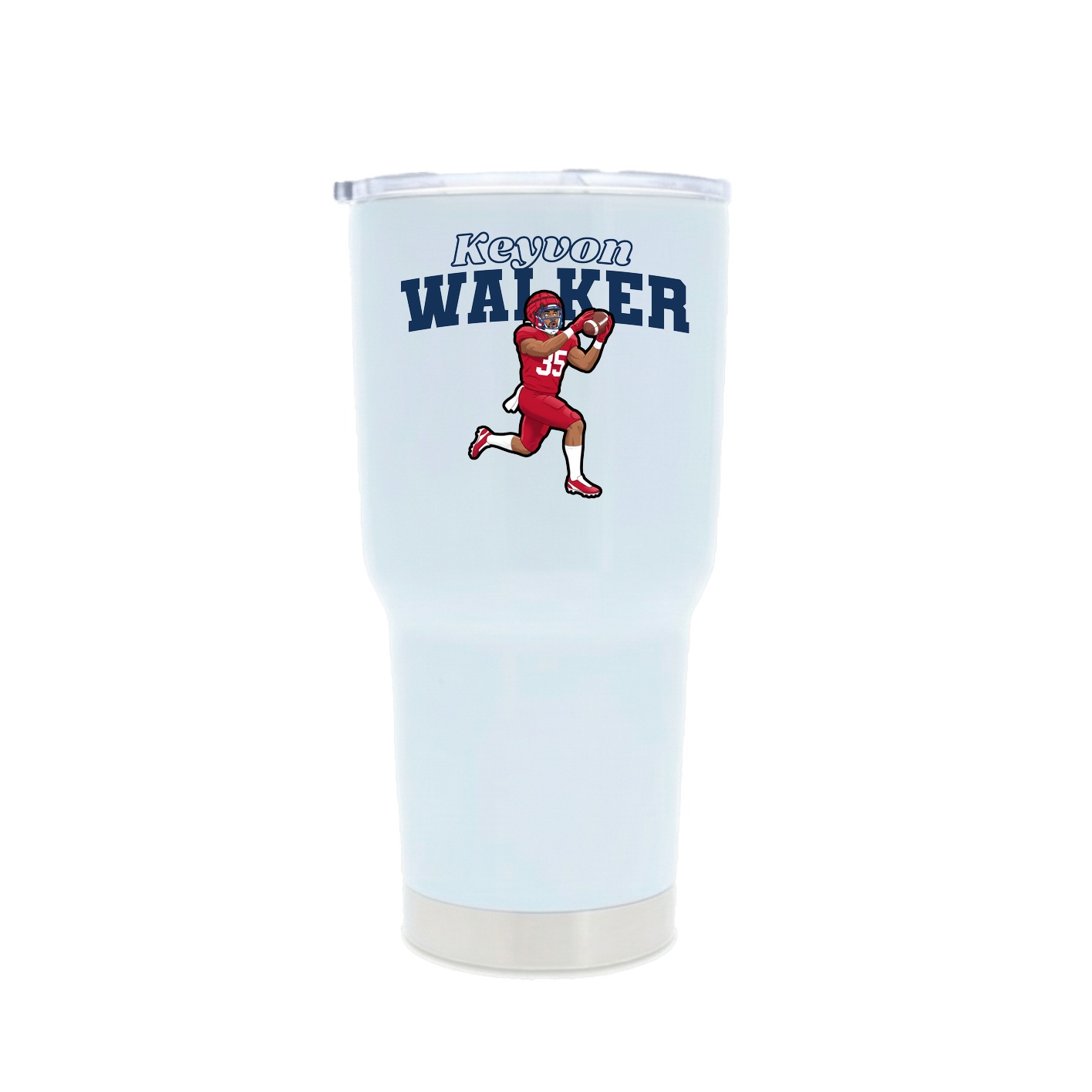 30oz Stainless Steel Tumbler — Name Arch in White