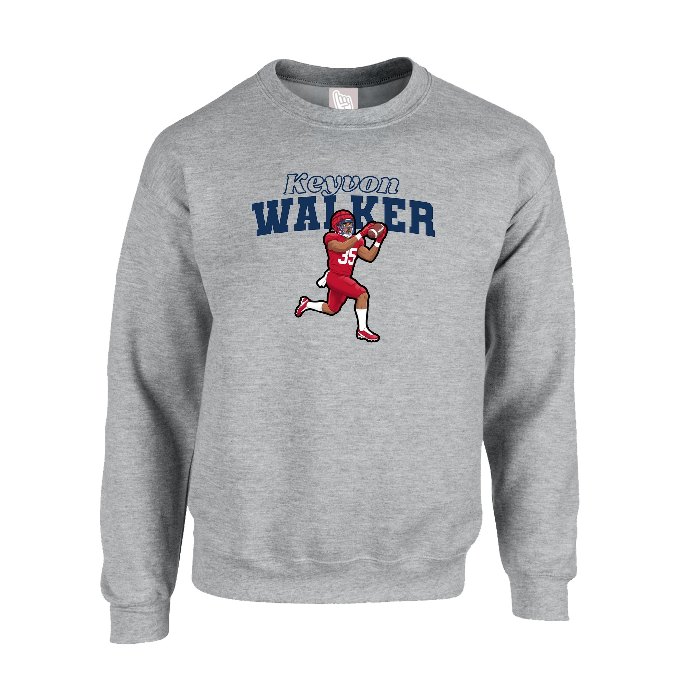 Fleece Crew — Name Arch in Grey