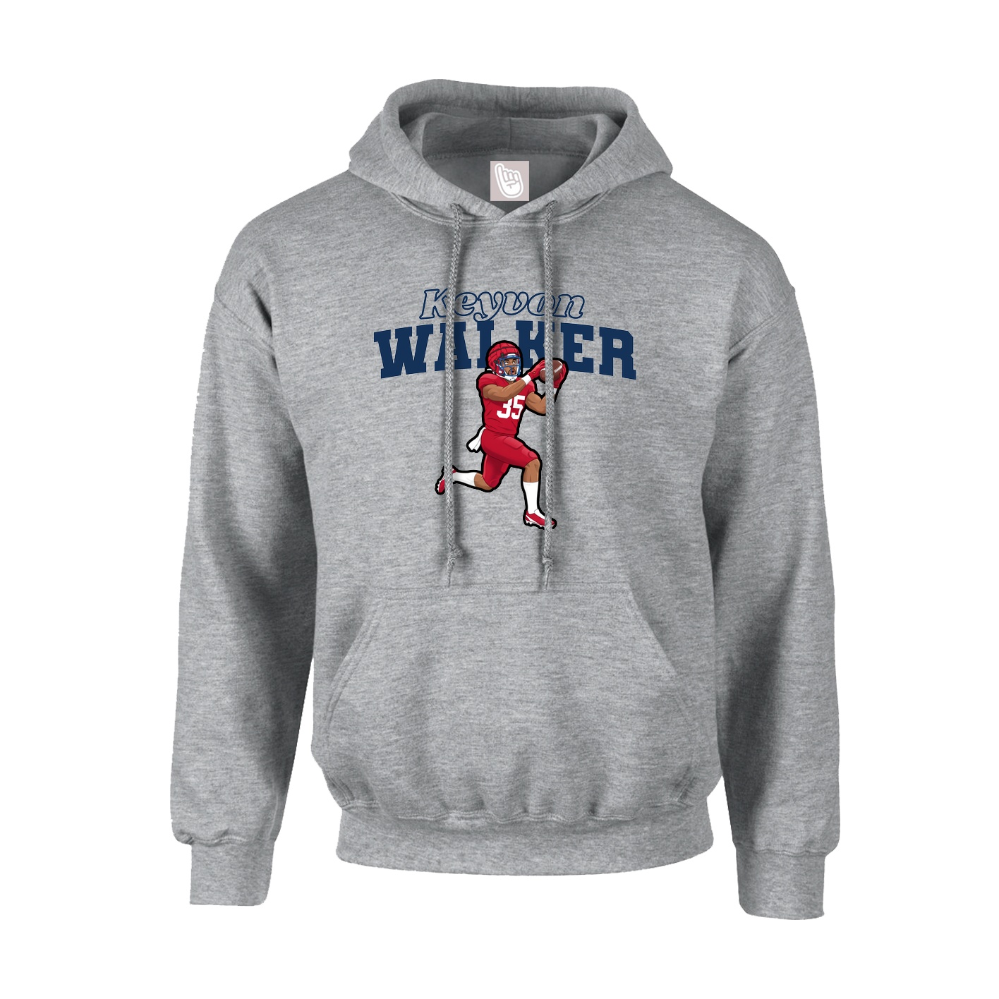 Youth Hoodie — Name Arch in Grey