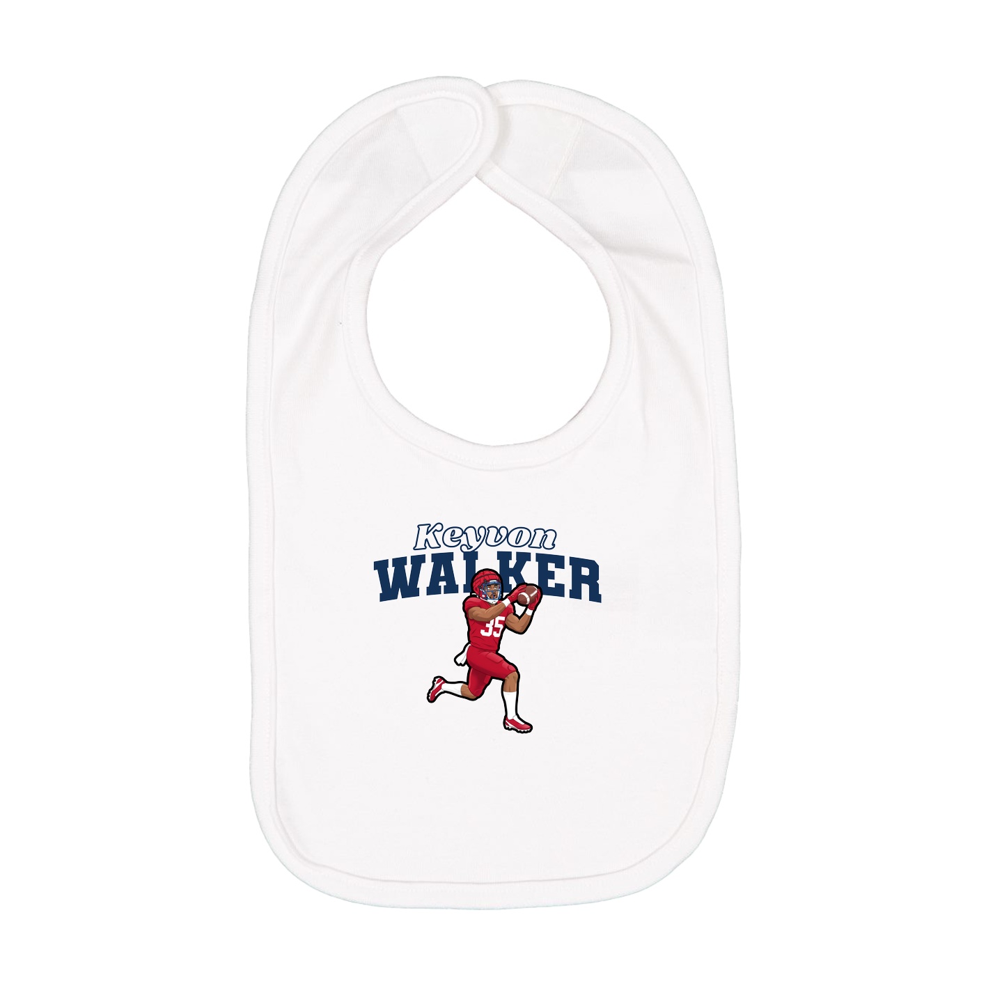Infant Bib — Name Arch in White