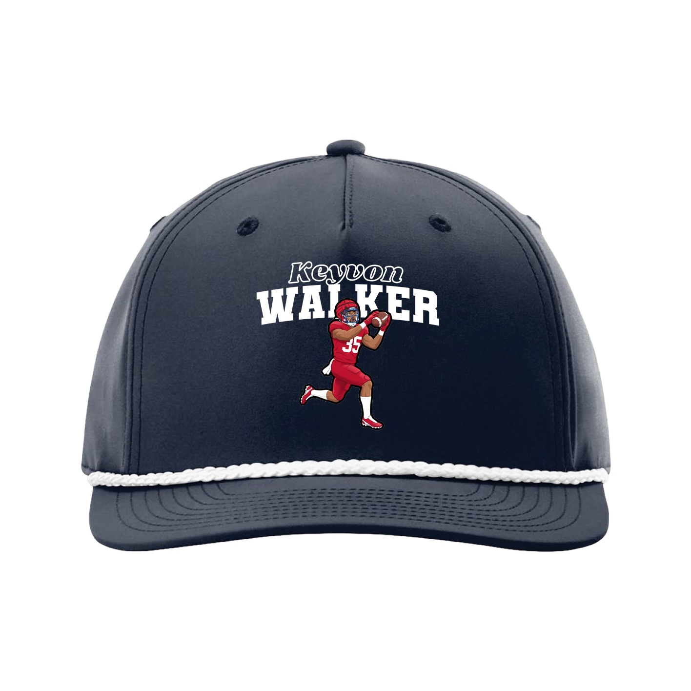 Five-Panel Classic Rope Cap — Name Arch in Navy