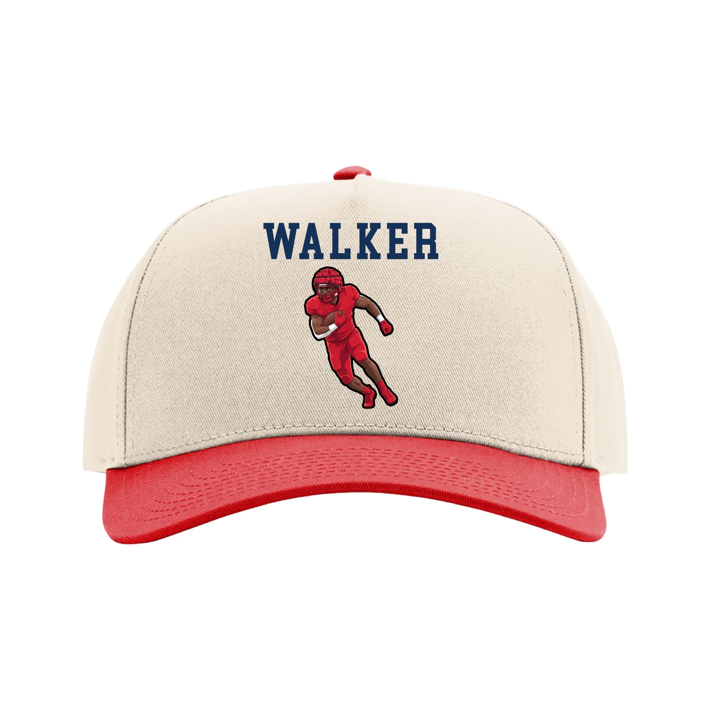 Full Fabric Five-Panel Champ Cap — Shirsey in Cream/Red