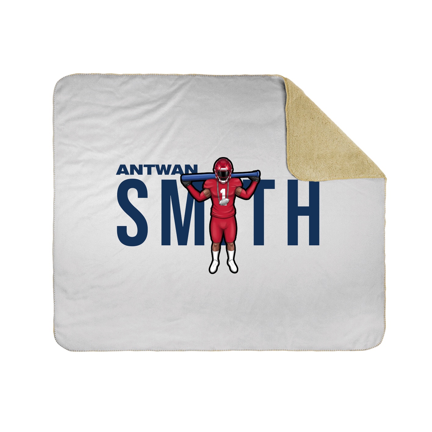 Throw Blanket — Player Name in White