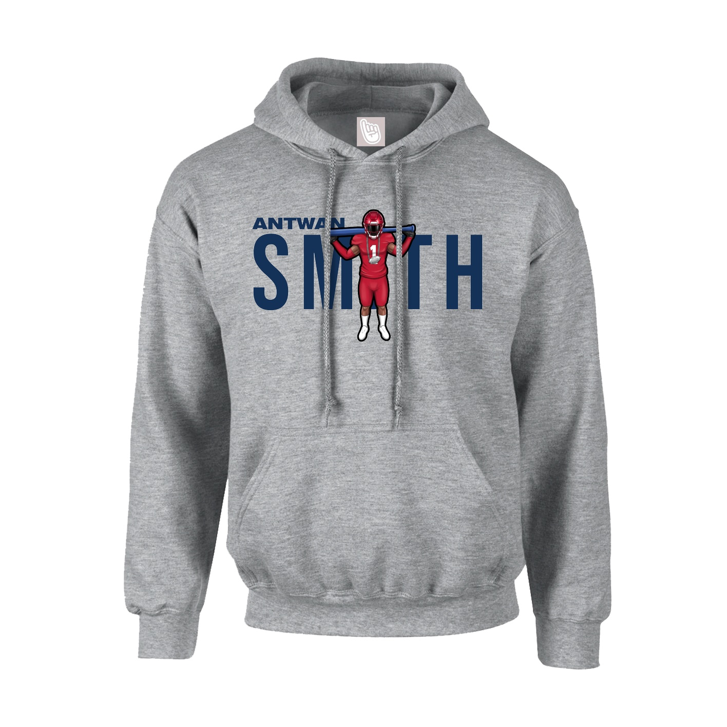 Youth Hoodie — Player Name in Grey